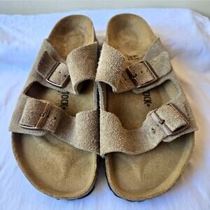 New! Birkenstock Arizona Suede Sandals Brown Size 41/US Mens 8/Womens 10